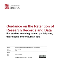Guidance on the Retention of Research Records and Data
