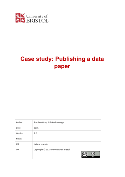 Case study: Publishing a data paper - Research Data Service