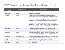 FOIA Request Log - Independent Police Review