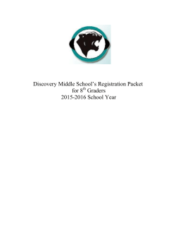 Discovery Middle School`s Registration Packet for 8 Graders 2015