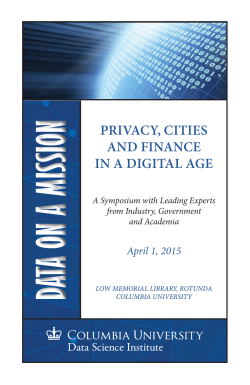 PRIVACY, CITIES AND FINANCE IN A DIGITAL AGE