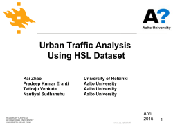 Urban Traffic Analysis Using HSL Dataset