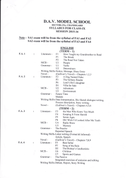 syllabus for class -IX - DAV Model School, Sector 15 Chandigarh
