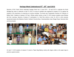 Heritage Week Celebrations(15 - 20 April 2015)