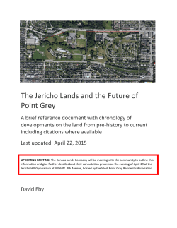 The Jericho Lands and the Future of Point Grey