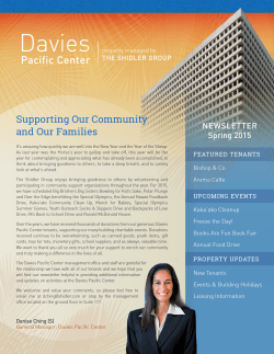 Spring 2015 Newsletter - Davies Pacific Center