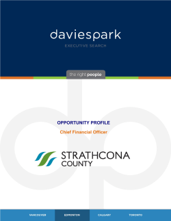 OPPORTUNITY PROFILE Chief Financial Officer