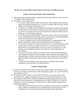 The By-Laws of the Model United Nations at