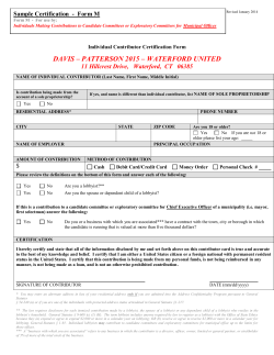 Suggested Contribution Compliance Form For a