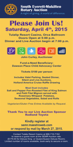 2015 Rotary Auction Flyer