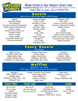 Menu  - Daylight Donuts Raleigh