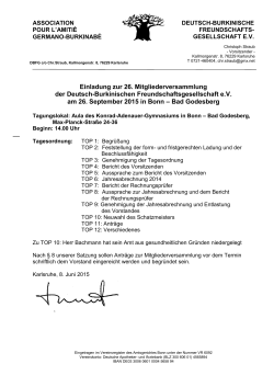 Einladung zur 26. Mitgliederversammlung der Deutsch