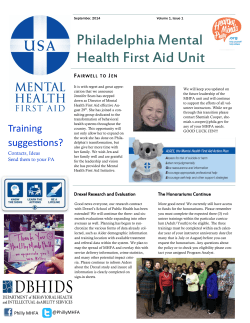 MHFA Newsletter Fall 2014