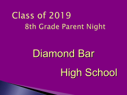 8th Grade Parent Night - Class of 2019