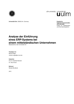 Analyse der Einf\374hrung eines ERP-Systems bei