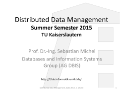 Distributed Data Management - Databases and Information Systems