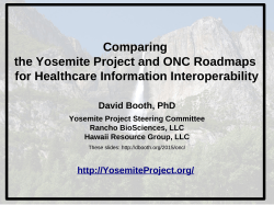 Comparing the Yosemite Project and ONC Roadmaps