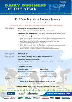 2015 Dairy Business of the Year Seminar