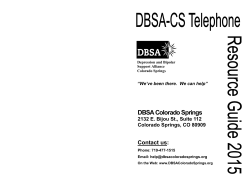 2015 CS DBSA Resource Guide - DBSA