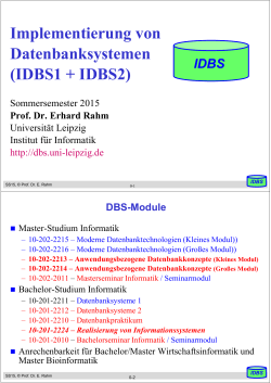 IDBS - Abteilung Datenbanken Leipzig
