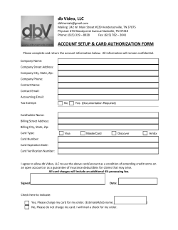 dbV Account Setup and Card Authorization Form