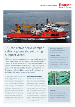 150 ton active heave compen- sation system aboard diving