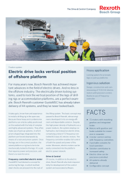 Electric drive locks vertical position of offshore platform