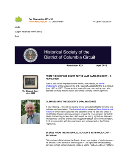Fw: Newsletter #23 v10 - Historical Society of the District of