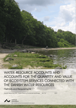 Water Resource Accounts and Accounts for the Quantity and Value