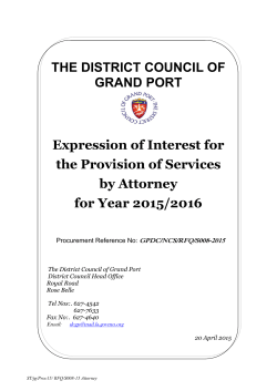 Expression of Interest for the Provision of Services by Attorney for