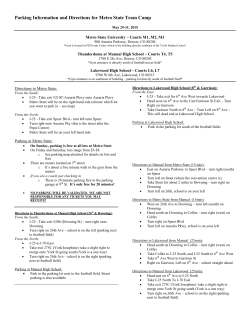 Parking Information and Directions for Metro State