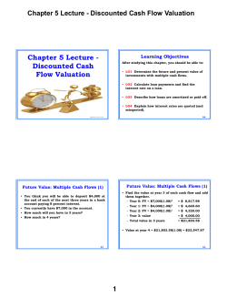 Chapter 5 Lecture - Discounted Cash Flow Valuation