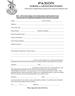 2015 â 2016 Cheerleading Tryout Information and Permission Form