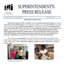 Public School Volunteer Week - Dorchester County Public Schools