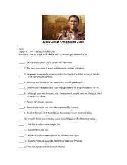 Julius Caesar Anticipation Guide