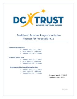 2015 Summer Program Request for Proposals