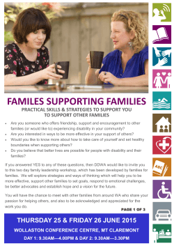 FAMILES SUPPORTING FAMILIES