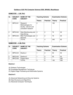 Syllabus of (M. Phil Computer Science) DDE