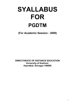 PG Diploma in Tourism Management.