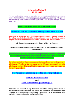 Admission Notice 2nd