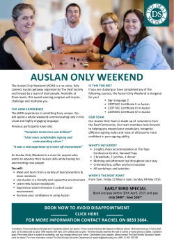 AUSLAN ONLY WEEKEND - The Deaf Society of NSW