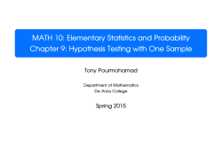 MATH 10: Elementary Statistics and Probability