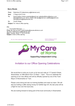 `My Care at Home` new office opening