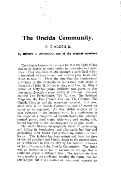 The Oneida Community. - Indiana State University