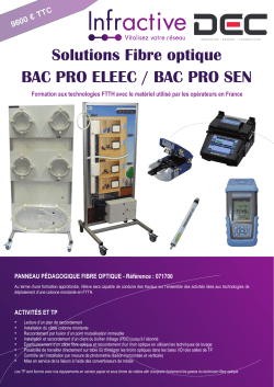 Solutions Fibre optique BAC PRO ELEEC / BAC