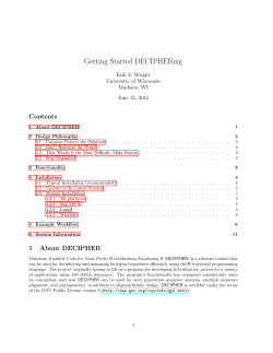 Getting Started DECIPHERing - University of Wisconsin