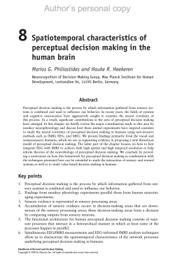 Spatiotemporal characteristics of perceptual decision making in the