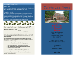 April 2015 Newsletter - Carrie Lee Elementary