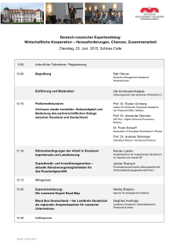 Programm der Konferenz - A Deutsche Management Akademie