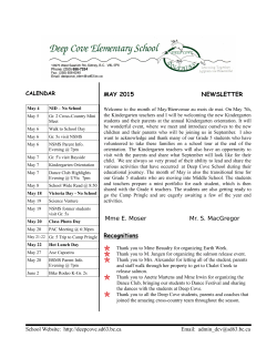 May 2015 Newsletter - Deep Cove Elementary School